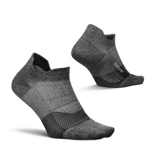 Feetures Elite Ultra Light Cushion Ankle Socks, Heel Tab, New Gray Medium