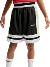 Nike Big Kids' Dri-FIT Basketball Game Shorts Black/Light Liquid Lime/White Si