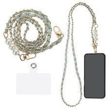 Phone Lanyard, 47" Crossbody Cellphone Chain Strap with Tether Tab, Light Blue
