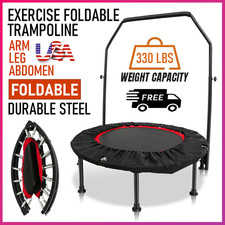 Foldable Mini Trampoline 48" for Kids  Adults, Fitness Rebounder, 330 lbs NEW