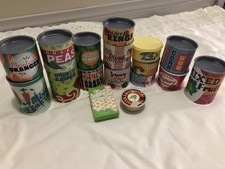 Play Canned Food - Lot Of 17 Items Peaches Peas Corn Fruit Beans Mix Vegetables