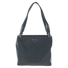 Prada Tessuto Nylon Shoulder Tote Bag Women Black One Size