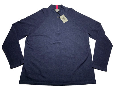 G/Fore Golf Sweater 1/4 Zip Men's 2XL Merino Wool Twilight Blue New MSRP $325
