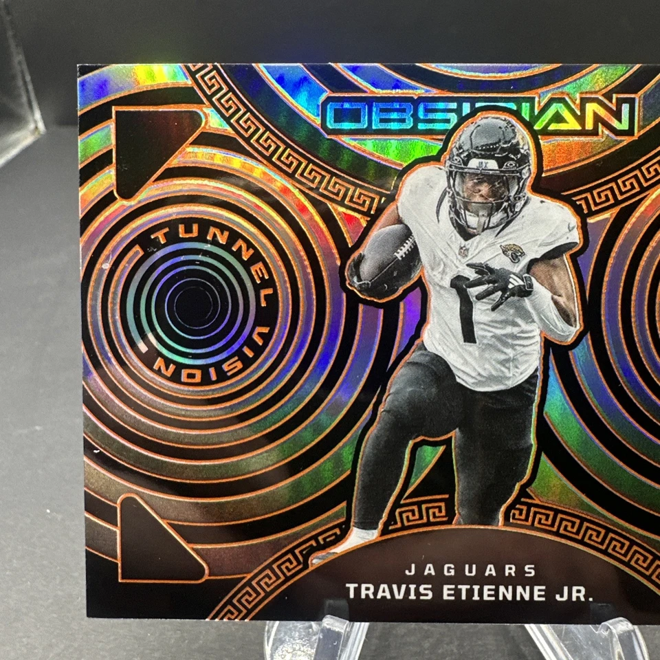 TRAVIS ETIENNE JR. 2023 Panini Obsidian Tunnel Vision ORANGE ELECTRIC ETCH #/65 - Image 3 of 4