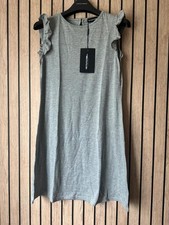 Grey frill jersey sleeveless dress