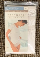 Vintage Mervyns Partners Intimates 100 Nylon Brief Panties-NOS 3 Pack-Size 8
