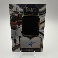 2025 Panini Select Jumbo Rookie Swatches Ashton Jeanty White Prizm 30/75 Raiders