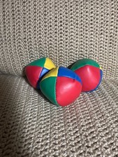 Set Of 3 Multicolor Juggling Balls Filled With Colored Plastic Pellets