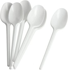Reusable Plastic Spoons Pack of 100 Disposable Spoons