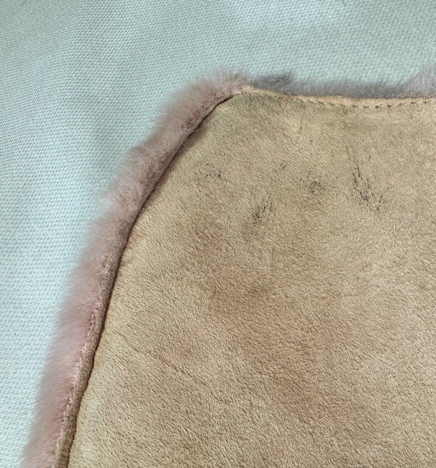 Ugg Australia Rosa Rosa Desnudo Beige Gamuza Piel de Oveja Poncho Capa Chaqueta Talla S/M Foto 3 de 4