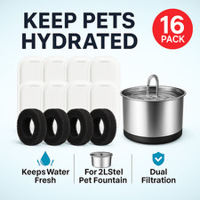 Cat Water Fountain Filters 8 Filters 8 Sponges for 2L Steel Pet Fountain