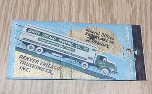 Denver Chicago Trucking Co Transcontinental Full Length Lion 30 Matchbook Cover