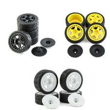 4Pcs 12mm 1/10 RC Car Hex Wheel Rim Tires Tryes for Tamiya KYOSHO TT02 XV01 HPI