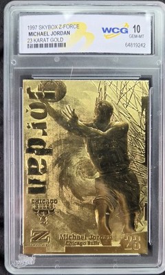 1997 Fleer MICHAEL JORDAN Skybox Z-Force 23 KARAT GOLD WCG GEM MINT 10