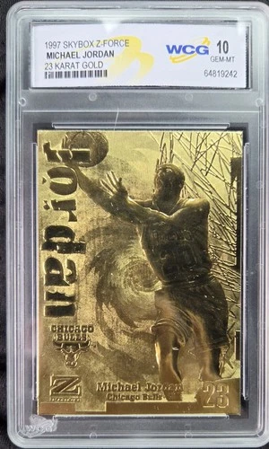 1997 Fleer MICHAEL JORDAN Skybox Z-Force 23 KARAT GOLD WCG GEM MINT 10