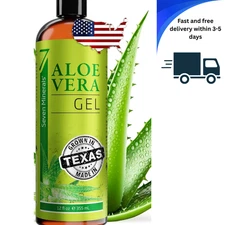 Organic Aloe Vera Gel from Freshly Cut 100% Pure Aloe - Big 12Oz - Highestqualit