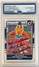 2016 Donruss Ted Giannoulas San Diego Chicken Signed Auto Card #151 PSA DNA