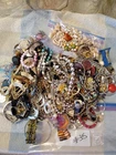 Vtg Costume Jewelry Lot 35 Misc Color Size Material Wearable Repairable Craft 5#