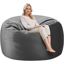 3FT Bean Bag Chairs,Comfy Beanbags Giant Bean Bags Chairs with Memory Foam Fi...