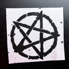 Pentacle Patch Hand painted Punk Patch Alternative Goth Emo Crust Punk Grunge