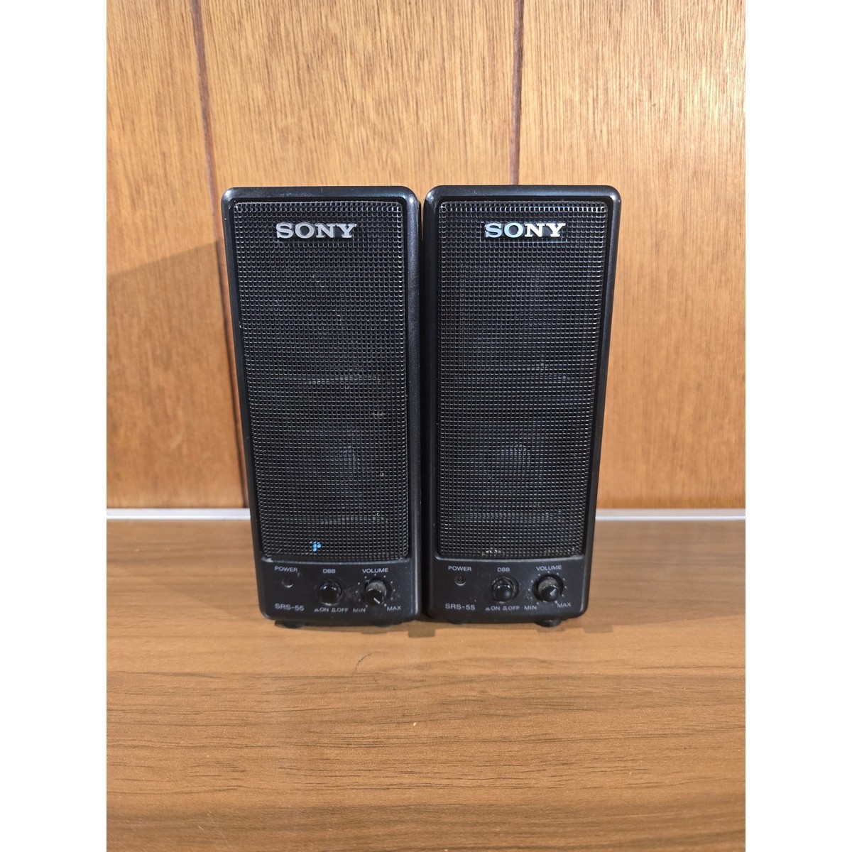 Sony SRS-55 Portable Stereo Speakers Pair Vintage Made in Japan
