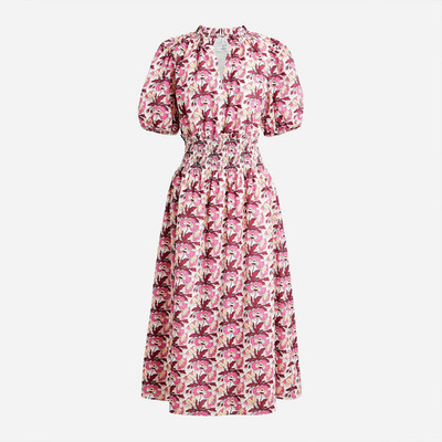 NWT - M-J.Crew Smocked-waist dress in Liberty  Butterfield Poppy fabric