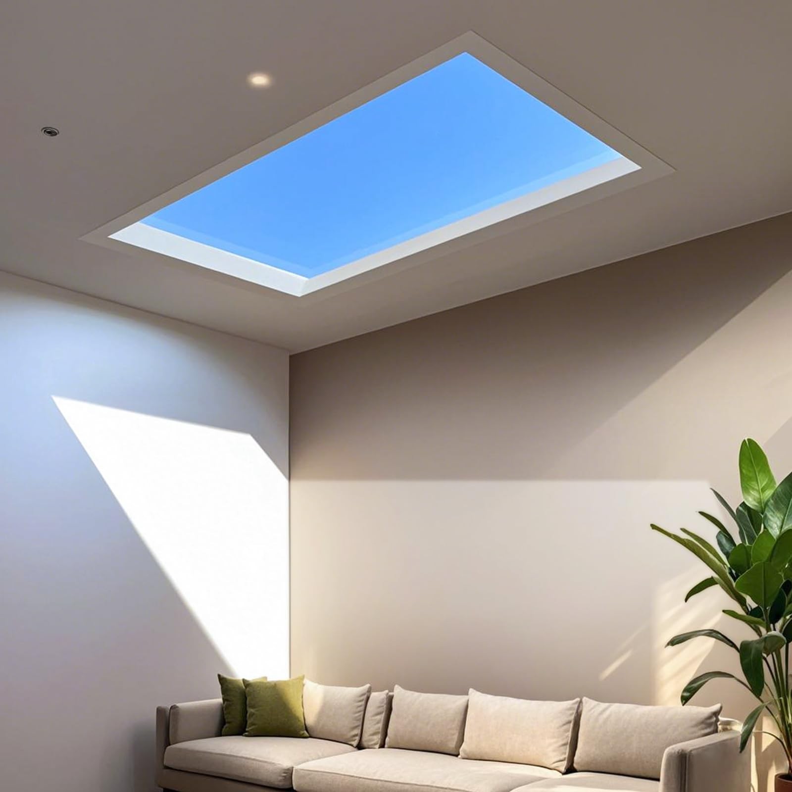 1x1 Ft Smart Blue Sky Light Ceiling Lamp, APP Control and Biological Rhythm S...
