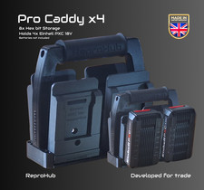 Pro Caddy x4 Einhell PXC Battery Holder , Tool Storage, 18v, Tough