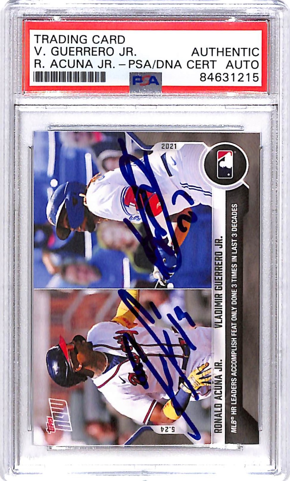2021 Topps Now Ronald Acuna Jr Vladimir Guerrero Jr Auto Autograph PSA DNA