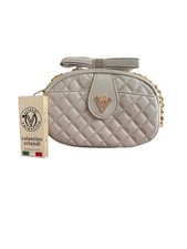 A Valentino Orlandi quilted leather crossbody handbag with gold chain strap.