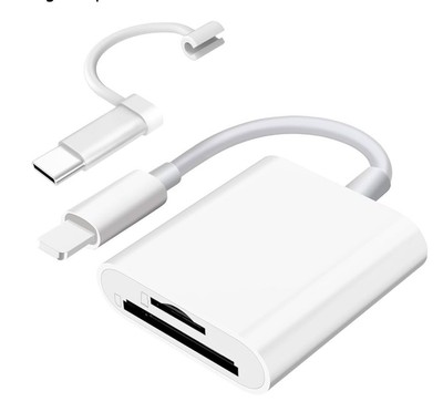 sd card reader for iphone,iPad And Camera With dual slot memory