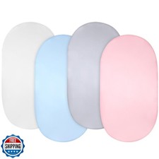 Breling 4 Pack Satin Bassinet Sheet Set for Baby Soft Silk Feeling Cradle She