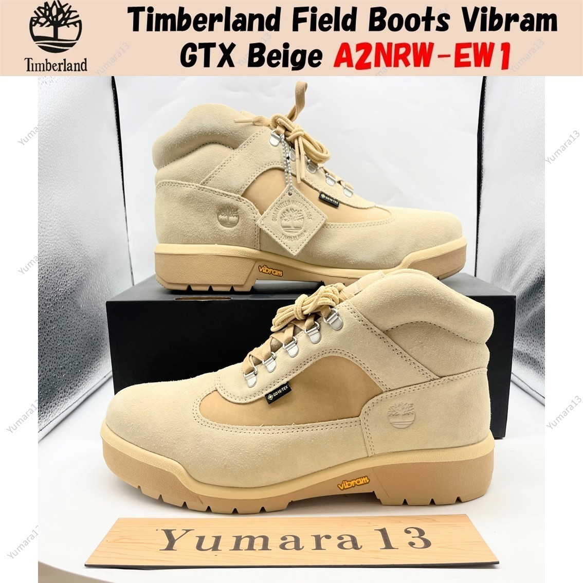 Timberland Field Boots Vibram GTX Beige A2NRW-EW1 Men's Size | eBay