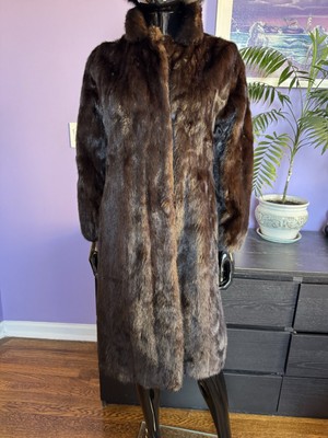 Vintage Brown Genuine Natural Mink Coat Rich Brown