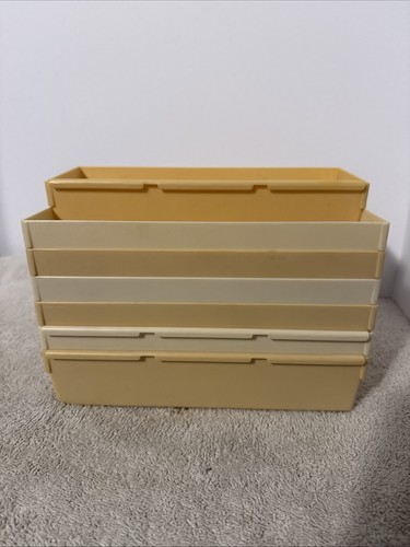 Vtg Rubbermaid Interlocking Drawer Organizers JBI-2916 Beige 9"x6"x2" Lot of 7  - Picture 13 of 18