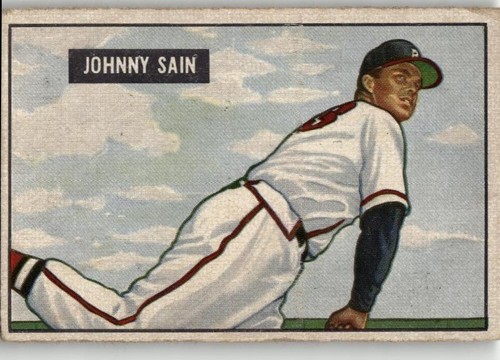 Johnny Sain #314 1951 Bowman card