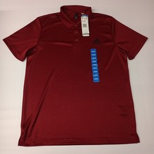 Adidas Polo Shirt Men's L Design to Move D2M Training Golf Burgundy Black New