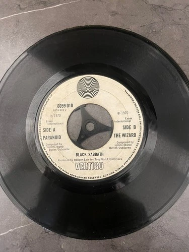 Black Sabbath Paranoid Single 7" 1970 Uk Vertigo Swirl VG