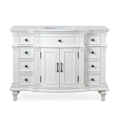 Olague 48'' Single Bathroom Vanity Carrara Marble Top by Fleur De Lis Living
