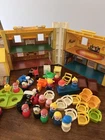 Vintage Fisher Price Little People Play Family House Yellow with lots of extras