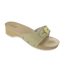 Scholl Pescura zoccoli ortopedici donna in legno tacco Heel Original Sand Sabbia