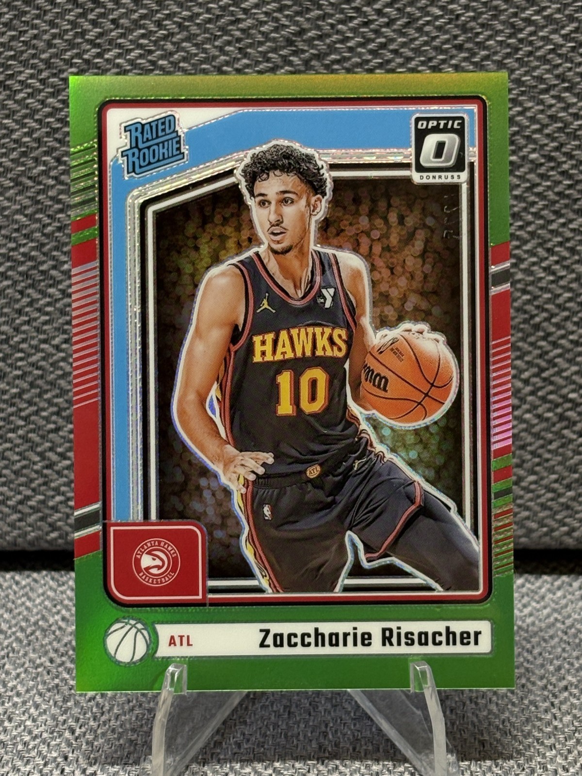 2024-25 Donruss Optic Zaccharie Risacher Rated Rookie Lime Green /149 #268