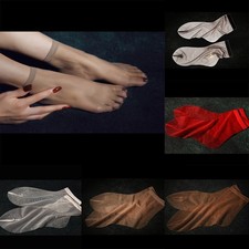 Transparent Sheer Net Ankle Socks for Women 3 Pairs Elastic Nylon Mesh Socks