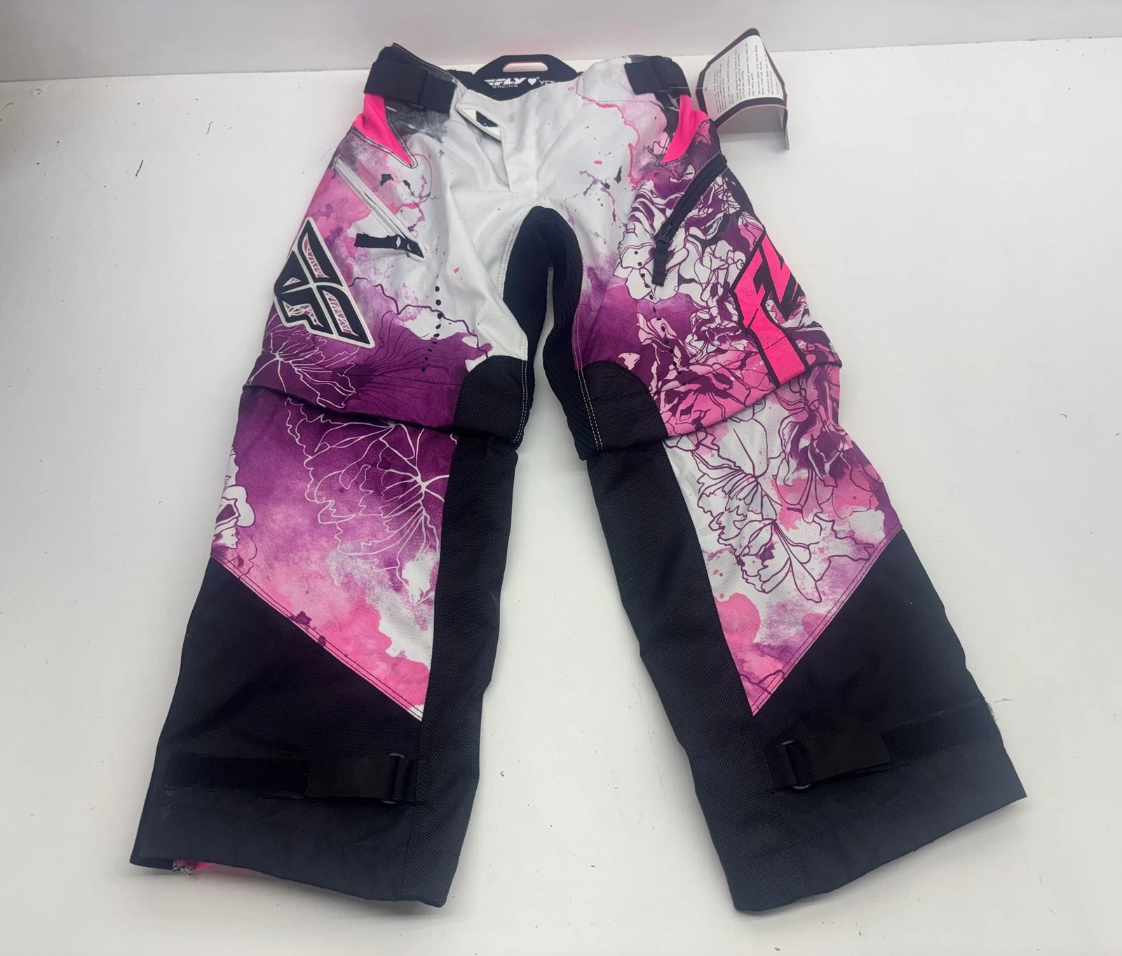 Fly Racing Youth Riding Pants Small Black White Pink YS Apparel Gear Motocross