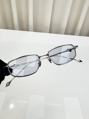 GentleMonster Saga 02 Purple Lenses Sunglasses in Glossy Silver Metal Frame