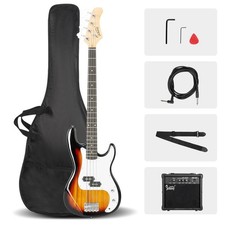 Glarry 46in Beginner Electric Bass Guitar Starter Kit w/Case 20W Sunset