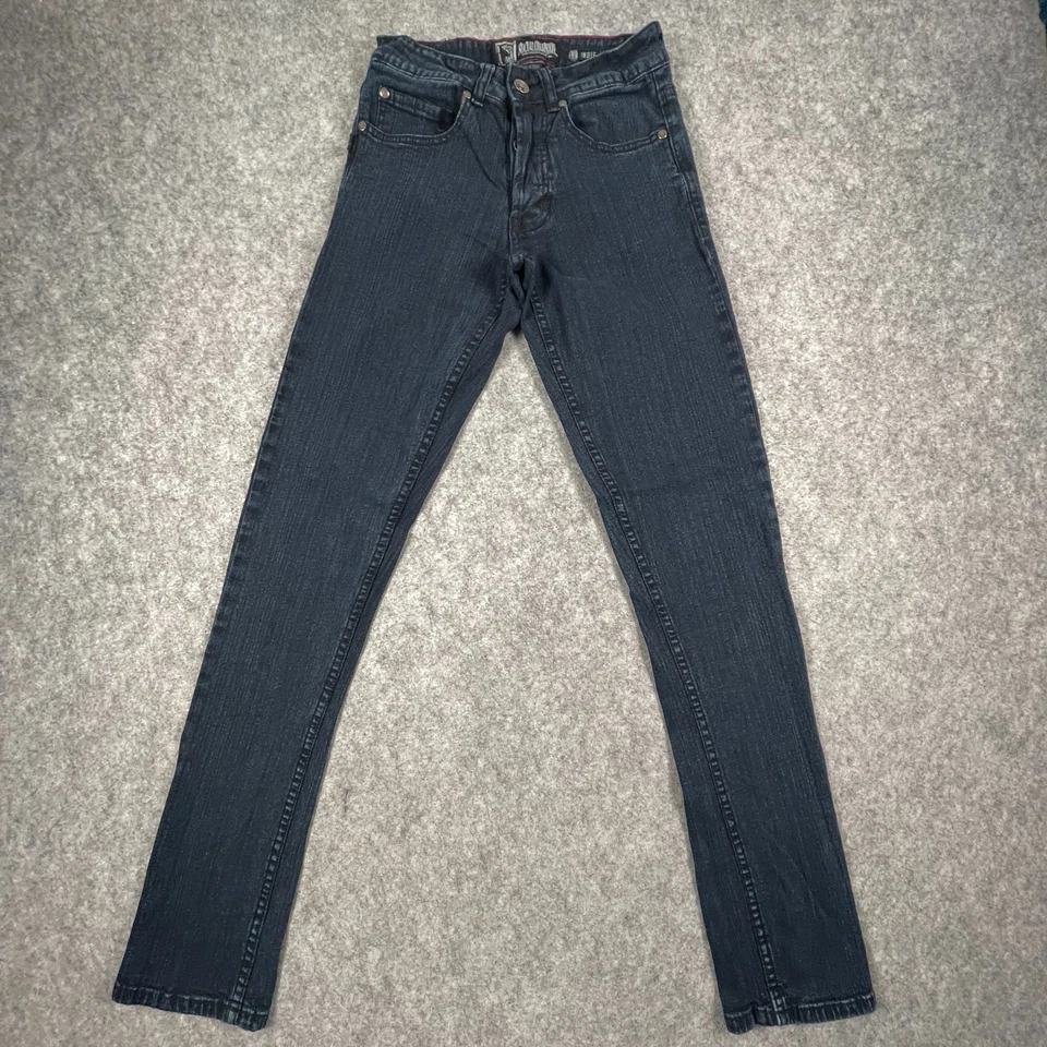 Social Collision Men’s Jeans 26x32 Skinny Fit Dark Wash Stretch Denim Punk Goth - Image 2 of 4