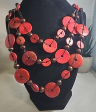 Wooden Bead Necklace Statement Boho Beaded Necklace N749