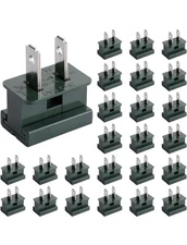 50-Pack SPT-2 Green Male Plugs Outdoor Light Wire Connectors (2x25 Lot)