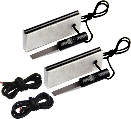 Waterproof Magnesium Fire Starter (2-Pack) for Camping, Hiking, Survival